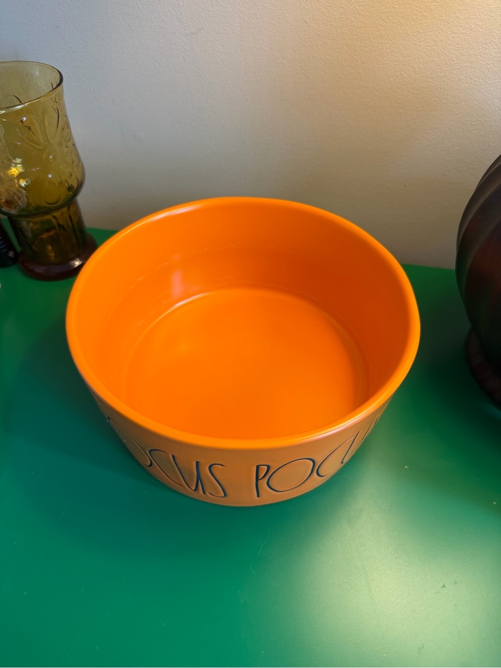 Rae Dunn Hocus Pocus Orange Pet bowl large - Picture 3 of 4